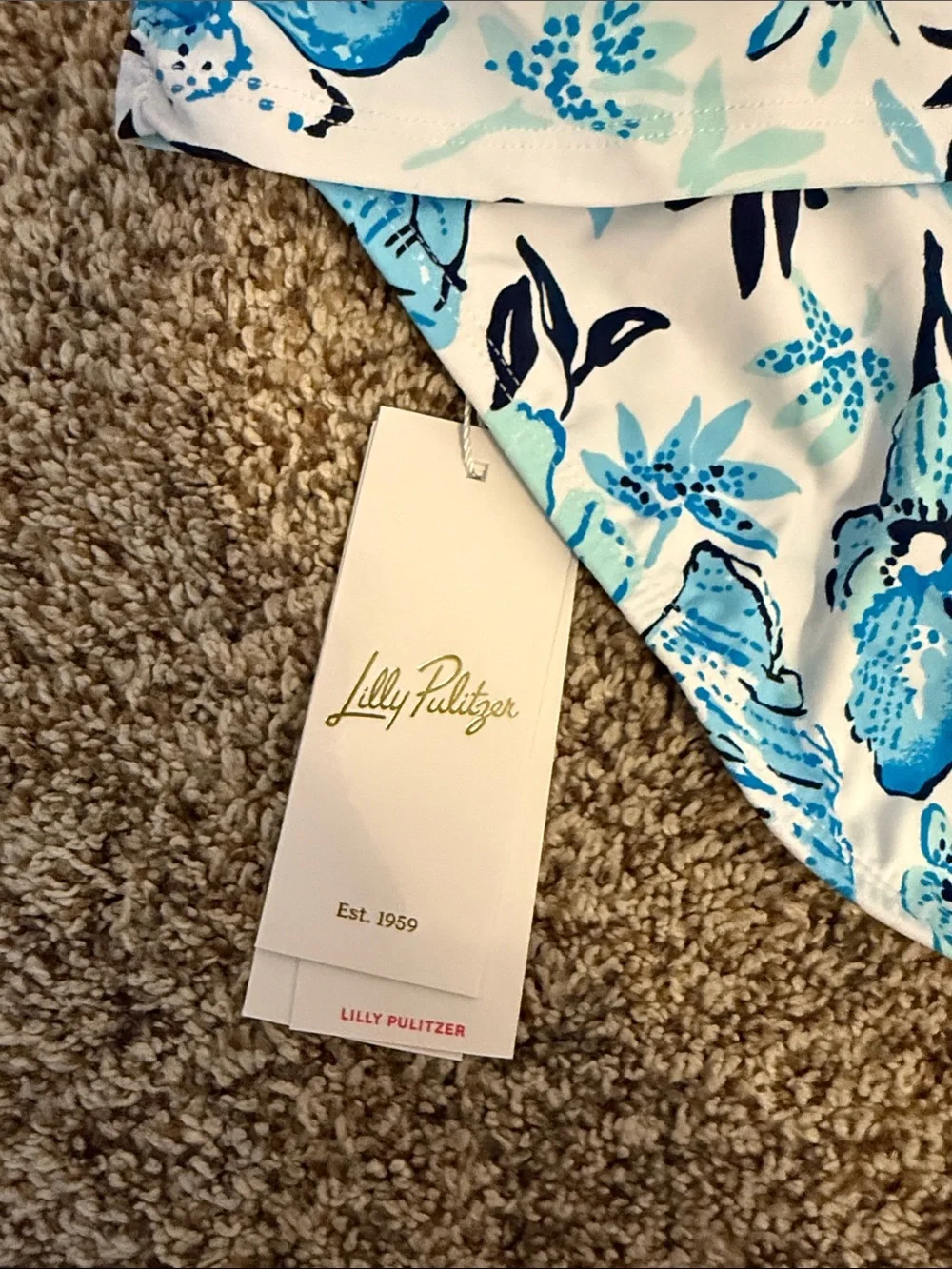 Brand New Lilly Pulitzer Blue Floral Bikini Bottoms